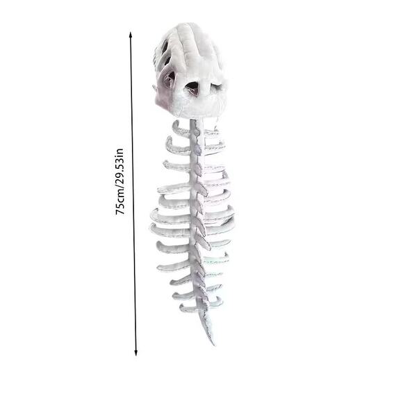 KIDS Plush Dinosaur Skeleton Fossil T-Rex Bone Spine & Skull Costume 30" - Picture 6 of 6